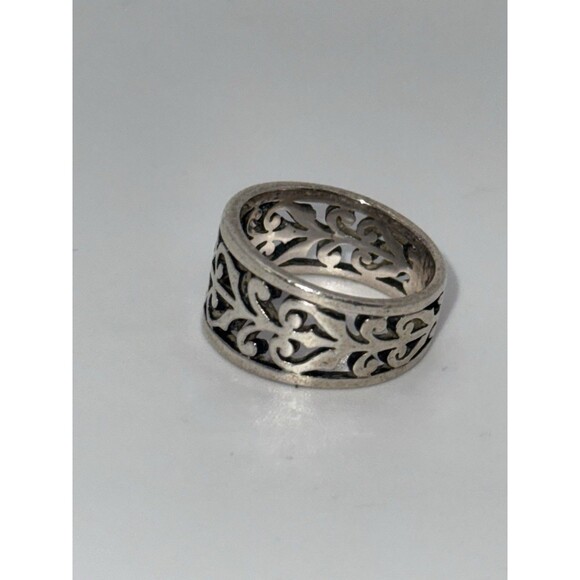 James Avery Retired Open Adorned Band Sterling Silver Ring Size 5 – 3.8g - Picture 3 of 11